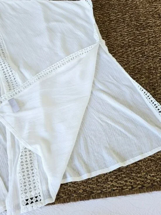 Nordstrom Women's White Kimono One Size Flowy Lace Fairy Bohemian Romantic Y2K - Picture 10 of 13